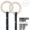 REP Fitness Wood Gymnastic Rings with Numbered Heavy Duty Adjustable Straps – Perfect for Cross-Training Workouts, Gymnastics and Conditioning(1.11″)