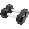 Rep Fitness Rubber Hex Dumbbell(s) – Singles (55LB +) and Pairs (5LB – 50LB) – Low Odor, Fully Knurled Handle(10 LB Pair)