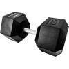 Rep Fitness Rubber Hex Dumbbell(s) – Singles (55LB +) and Pairs (5LB – 50LB) – Low Odor, Fully Knurled Handle(125 LB SINGLE DB)