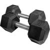 Rep Fitness Rubber Hex Dumbbell(s) – Singles (55LB +) and Pairs (5LB – 50LB) – Low Odor, Fully Knurled Handle(27.5 LB Pair)