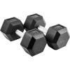 Rep Fitness Rubber Hex Dumbbell(s) – Singles (55LB +) and Pairs (5LB – 50LB) – Low Odor, Fully Knurled Handle(45 LB Pair)
