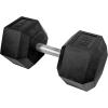 Rep Fitness Rubber Hex Dumbbell(s) – Singles (55LB +) and Pairs (5LB – 50LB) – Low Odor, Fully Knurled Handle(80 LB SINGLE DB)