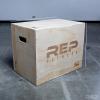 Rep Plyometric Wood Jump Box | CrossFit & Strength Training | 12 to 30″ Range of Wooden Step Platforms | Gym & Sports Workouts | Fitness, Exercise, Physical Therapy Equipment | Pro Conditioning Tool(Large  30″ x 24″ x 20″)