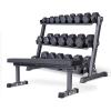 REP FITNESS Dumbbell Set with Bench – 5-50, 5-75 or 5-100 Rubber Hex Dumbbell Set with Either Flat or Adjustable Bench(OptionA: 5-50withFlat)
