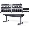 REP FITNESS Dumbbell Set with Bench – 5-50, 5-75 or 5-100 Rubber Hex Dumbbell Set with Either Flat or Adjustable Bench(OptionE: 5-100withFlat)