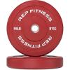 REP Fitness Color Bumper Plates – Color-Coded Low Odor Rubber Olympic Plates for Strength, Conditioning, and Weightlifting(F. 55lb Red Pair)