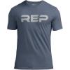 REP Fitness Men’s Daily Driver 2.0 Tri-Blend Crew Tee(Heather Navy / Silver)