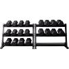 REP Fitness Rubber Hex Dumbbell Set, Adjustable Weight Pairs, Home Gym Equipment, Strength Training For Men Women, Black Coated Grips, Workout Rack Storage Optional, Heavy Lb Free Weights(55-100 lb set Black rack)