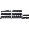 REP Fitness Rubber Hex Dumbbell Set, Adjustable Weight Pairs, Home Gym Equipment, Strength Training For Men Women, Black Coated Grips, Workout Rack Storage Optional, Heavy Lb Free Weights(5-100 lb set Black racks)