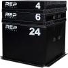 REP Fitness Stackable Soft Foam Plyo Box Set, Adjustable Plyometric Jump Box for Home Gym Workouts, Plyometric Jumping Platform for Exercise, Step Training, HIIT & CrossFit(4″  6″  and 24″)