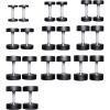 REP Fitness Urethane Coated Round Dumbbells, 5 to 100 lbs, Singles or Pairs, With or Without Rack, Steel Core, Rubber Encased, Chrome Handles, Professional Weights for Home Gym Strength Training(5-50 lb set)