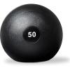 REP Weighted Slam Balls | 5 to 70 lb Options | Exercise and Fitness Balls for Strength Training, Soft Rubber Grip, Non-Bounce Medicine Ball | Cross Fit, Home Gym, Fitness, and Core Workouts | Black(50.0 Pounds)